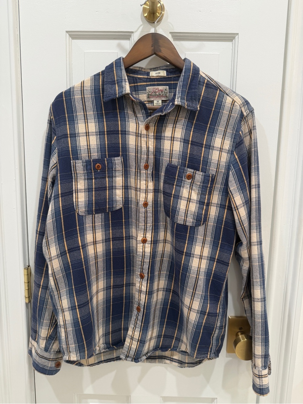 J. Crew Cotton Flannel Button Down Shirt Men’s Slim Fit Size M